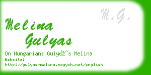 melina gulyas business card